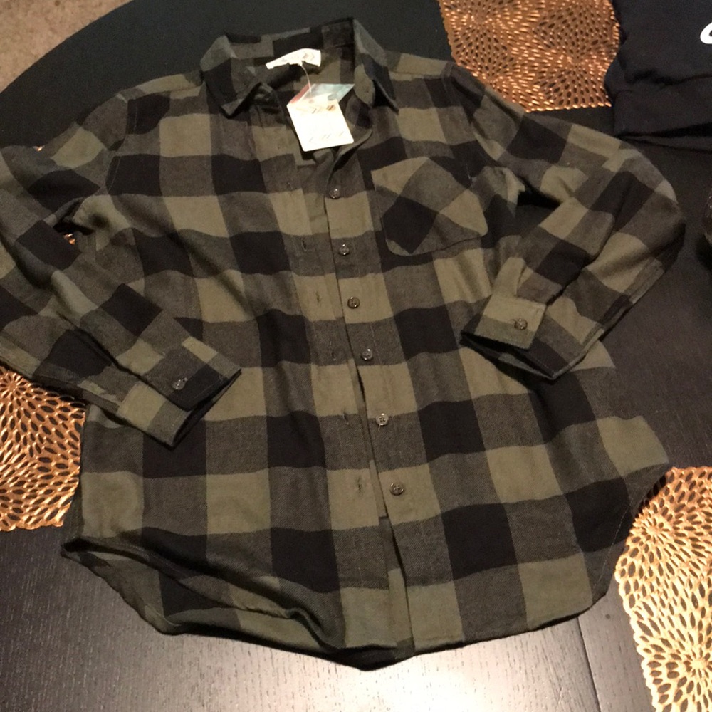 Olive and Black flannel